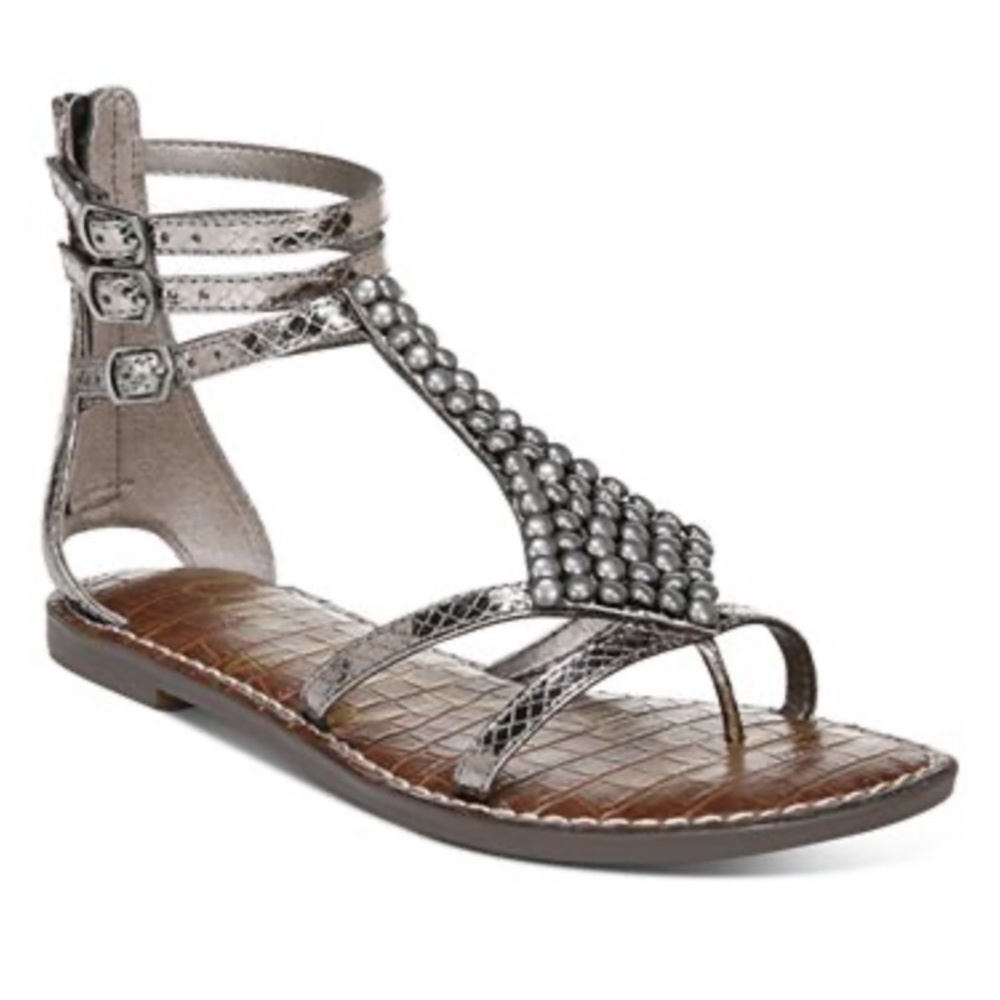 Sam Edelman Ginger Gladiator Sandal Pewter, Sz 6.5